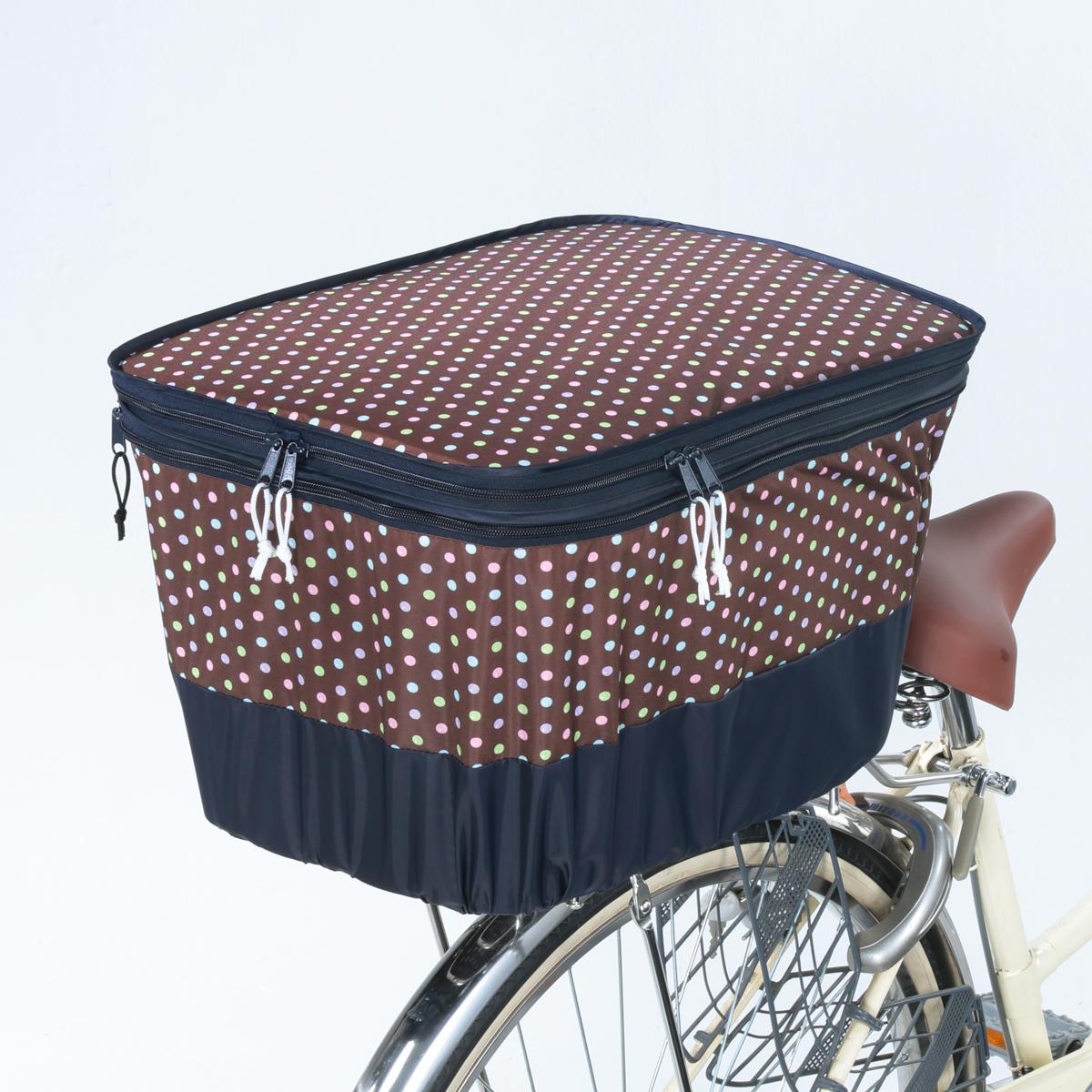 Kawasumi Manufacturing Co., Ltd. Two-Tier Rear Basket Cover Dot Brown K-DB6