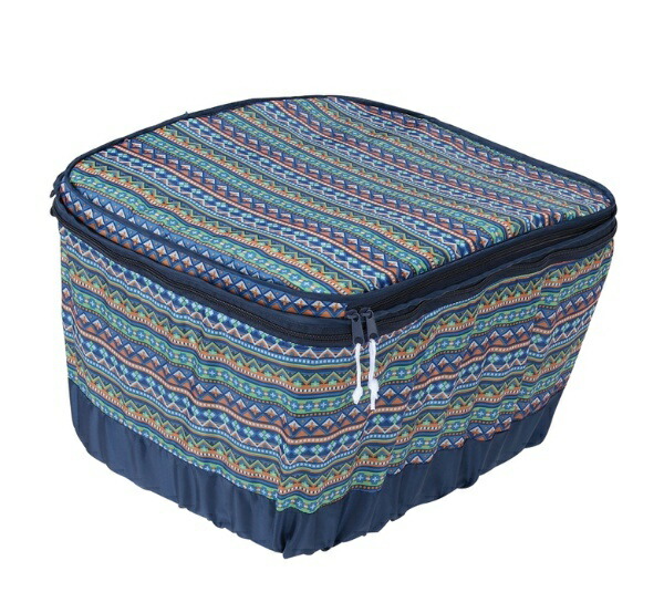Kawasumi Seisakusyo Bicycle Two-Tier Rear Basket Cover Modern Art Series K-NB6 Native Blue