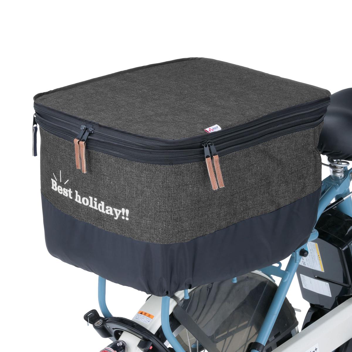 Kawasumi Seisakusyo Two-Tier Rear Basket Cover Denim Charcoal Gray Width 340 × Depth 445 × Height 270–420 mm 259-00298/KW-556CG