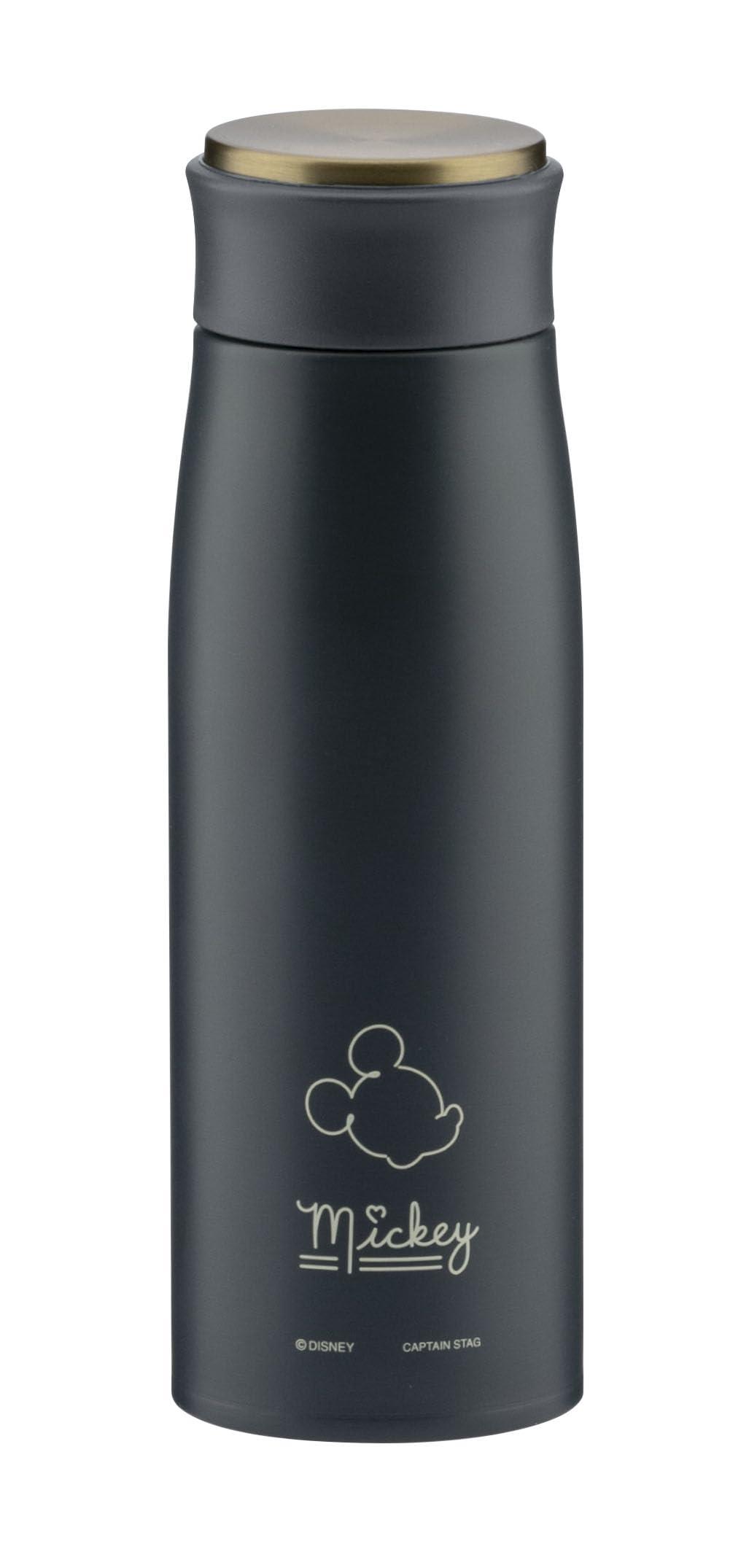 Captain Stag Disney Outdoor Water Bottle Direct-Drink Vacuum Insulated Thermal Bottle MP Personal Bottle 450ml Mickey Mouse/Line Art MA-2343