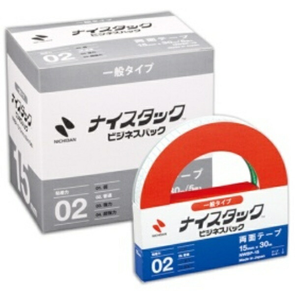 Nichiban Double-Sided Tape Nice Tack Business Pack (General) 5 Rolls 15mm x 30m NWBP-15