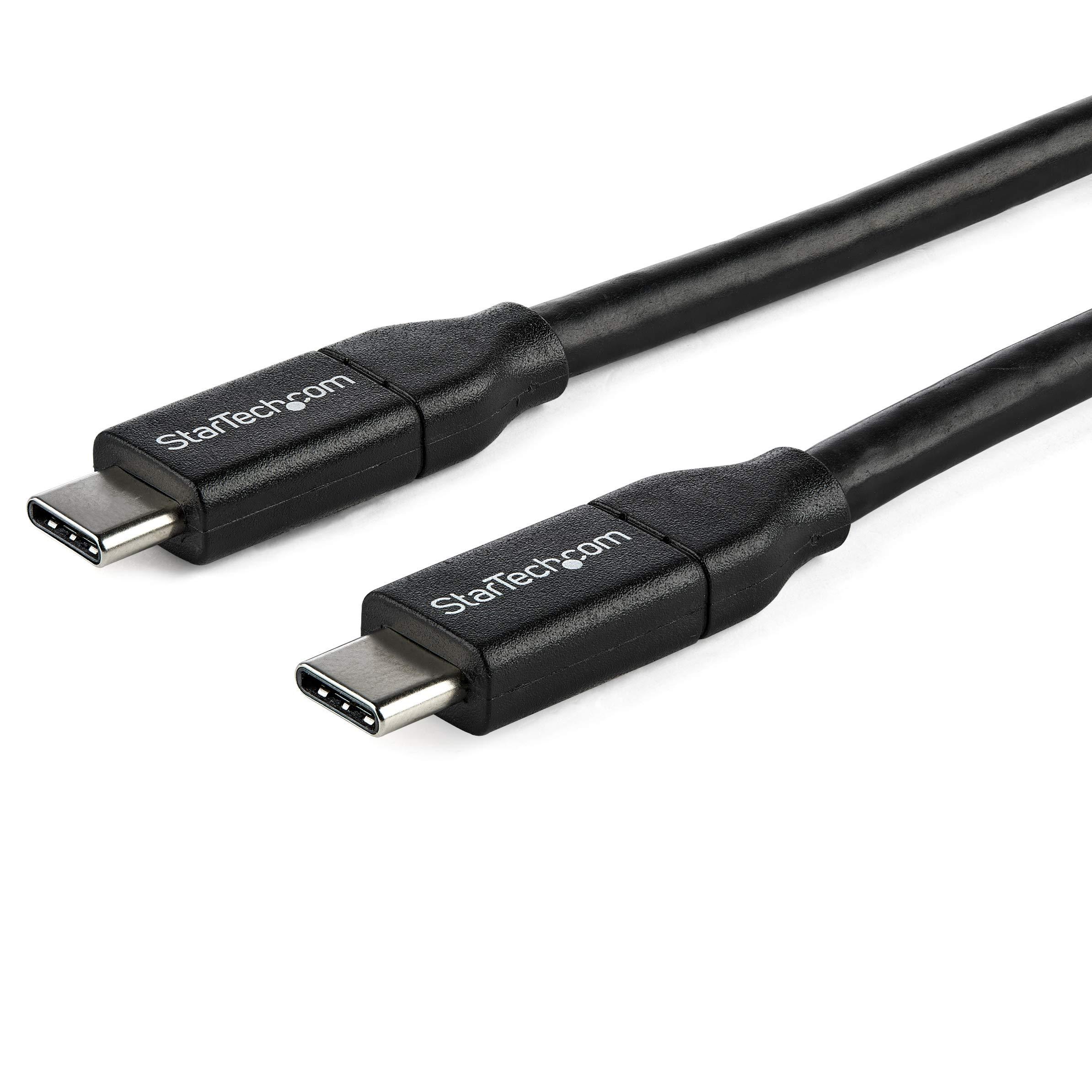 StarTech.com USB 2.0 Type-C Cable 1m with Power Delivery (Up to 5A) USB-C/Male to USB-C/Male USB-IF Certified USB2C5C1M
