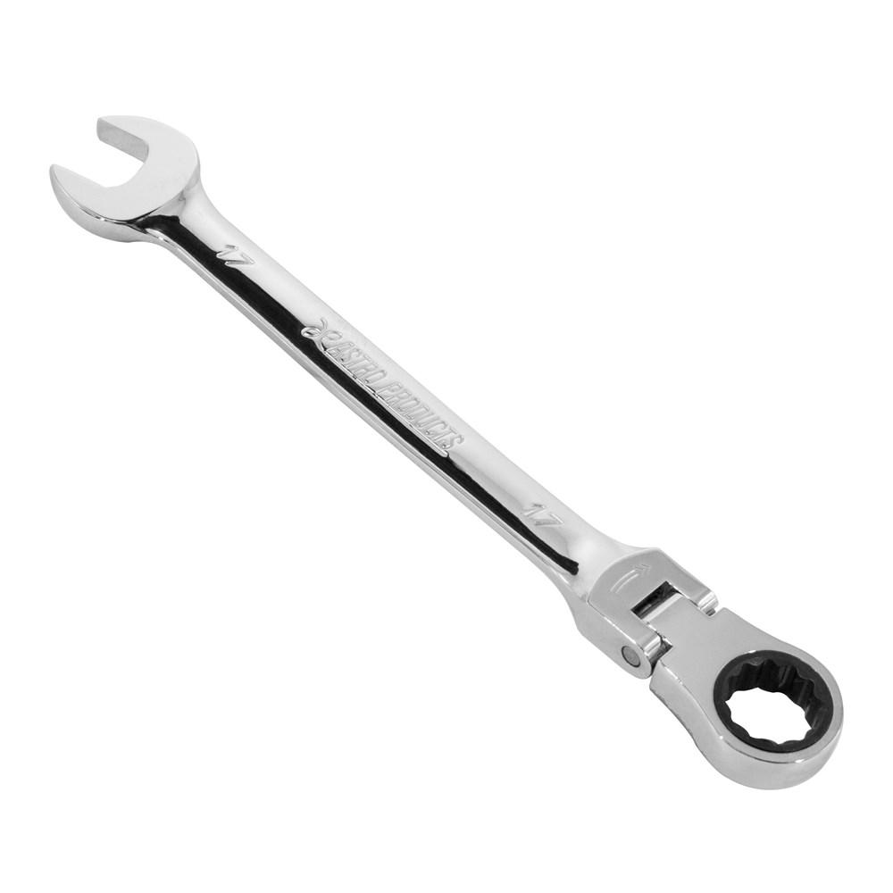 Astropod Flex Ratchet Combination Wrench 17mm | Wrench Ratchet Combination Wrench Spanner Gear Wrench Gear Final Tightening Temporary Tightening Flex Swivel 72-Tooth Maintenance DIY Repair Construction Inspection