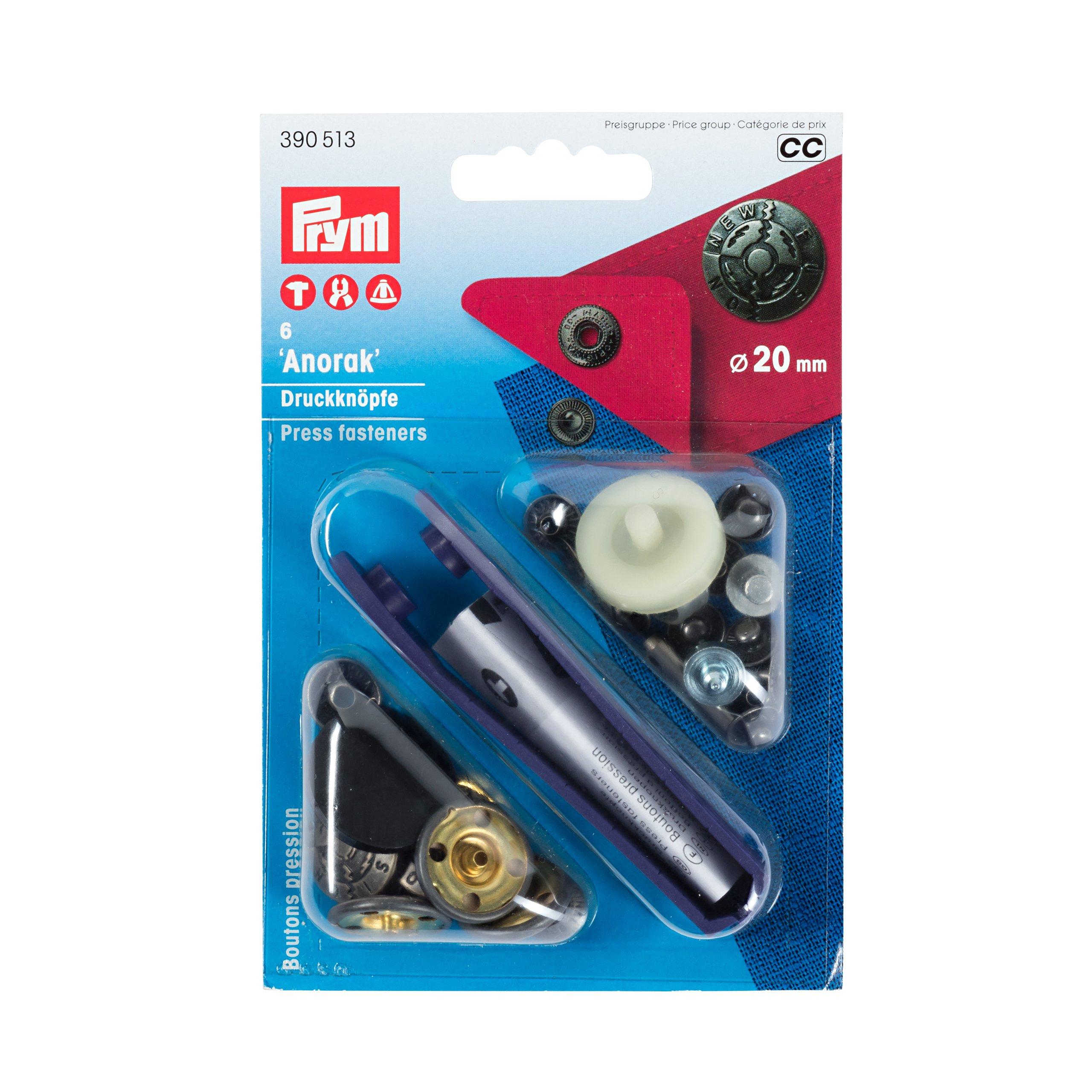 Prym Snap Button Anorak Kit φ20mm 6 Sets Antique Silver 390513