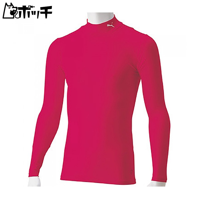 [PUMA] Compression Inner Shirt Long Sleeve High Neck Innerwear Mock Neck LS Shirt Junior 656331 Kids 2024 Spring/Summer Color Raspberry/White (11) 120