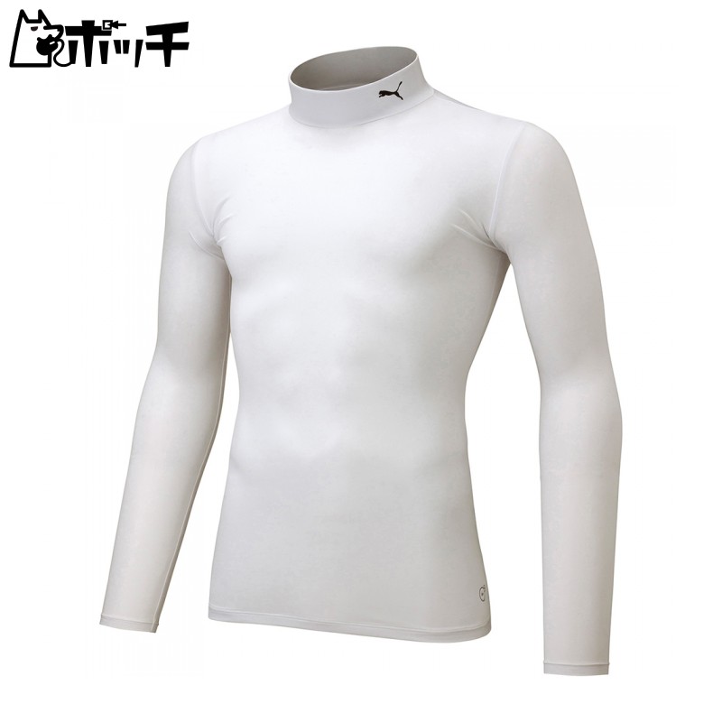 [PUMA] Compression Inner Shirt Long Sleeve High Neck Innerwear Compression Mock Neck LS Shirt 656332 Men's 2024 Fall/Winter Color PUMA White/Black (04) L