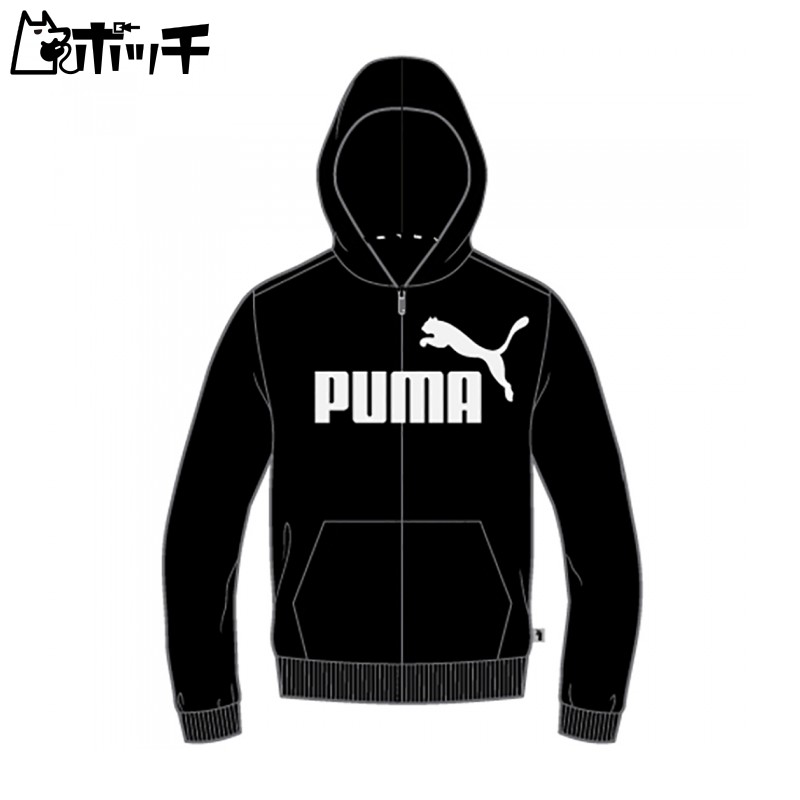 [PUMA] Fleece-Lined Sweatshirt Hoodie ESS Big Logo Hooded Jacket TR 848437 Boys Fall/Winter 2024 Color Black (01) 150