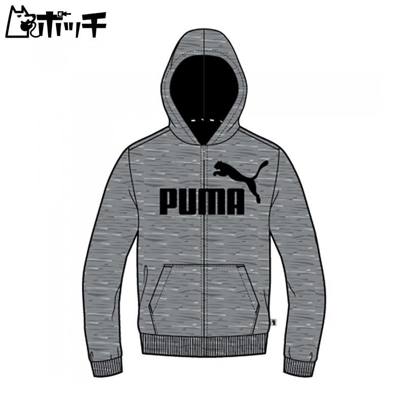 [PUMA] Fleece-Lined Sweatshirt Hoodie ESS Big Logo Hooded Jacket TR 848437 Boys' Fall/Winter 2024 Color Medium Gray Heather (03) 120