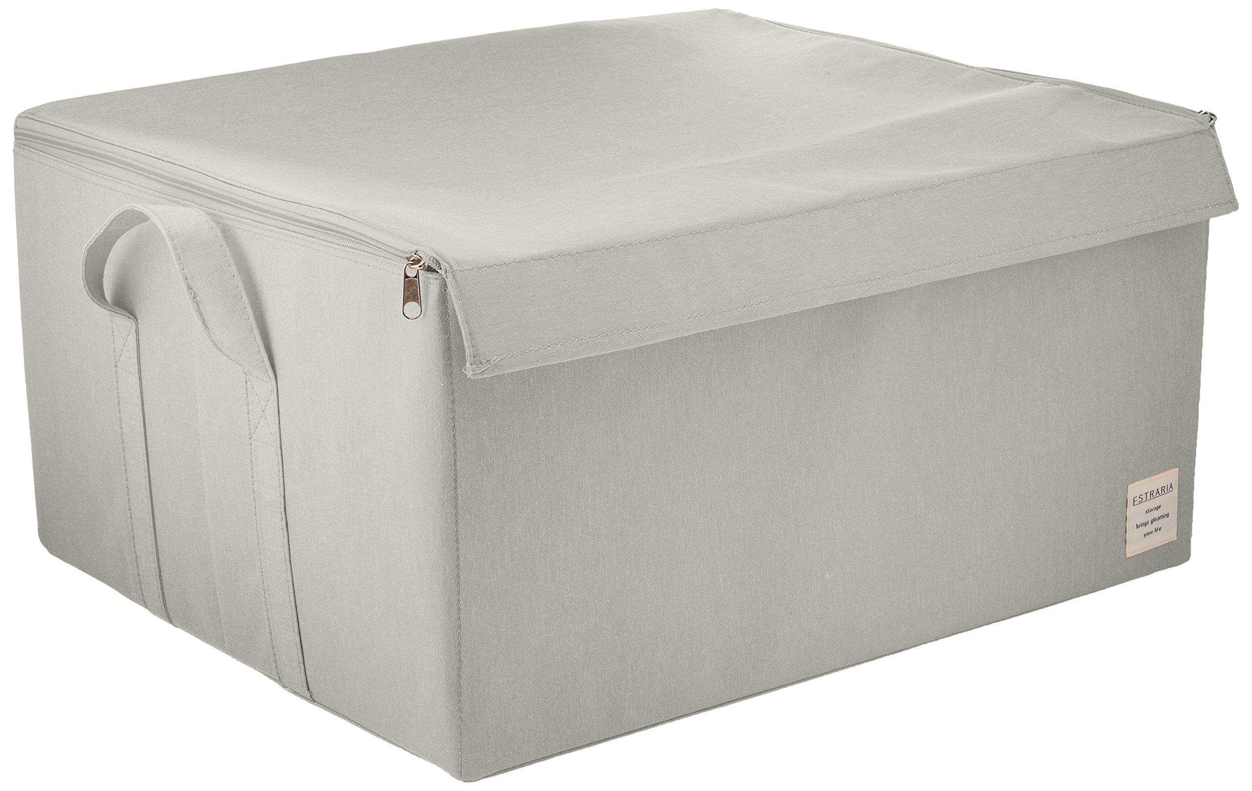 Toyo Case Strelia Nature Case Storage Box with Lid LL Size Width 53 x Depth 43 x Height 27cm Light Gray ESTN-CBLL-LGY