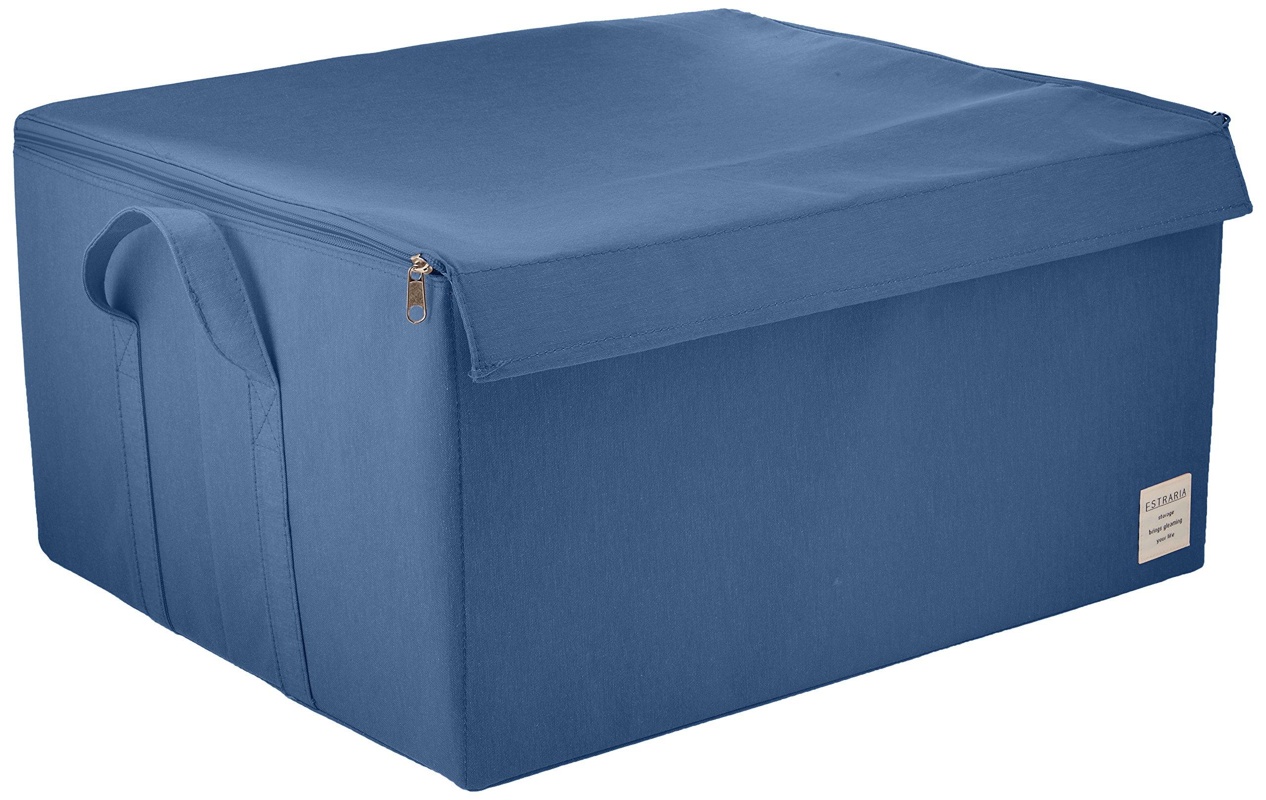 Toyo Case Strelia Nature Case Storage Box with Lid LL Size Width 53 x Depth 43 x Height 27cm Blue ESTN-CBLL-BL