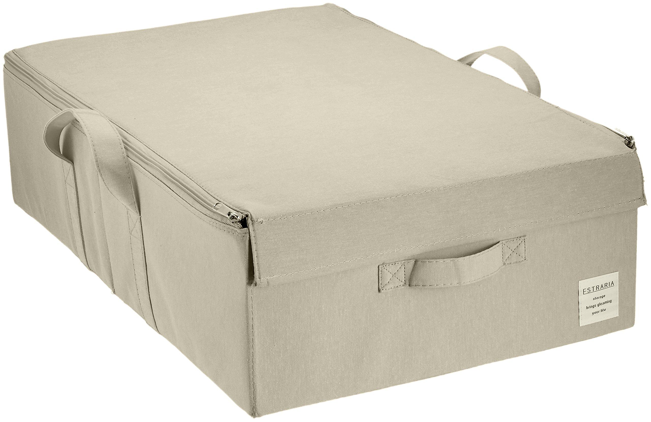 Toyo Case Strelia Nature Case Storage Box with Lid Under-Bed Storage Width 39 x Depth 60 x Height 18cm Light Gray ESTN-CBUB-LGY