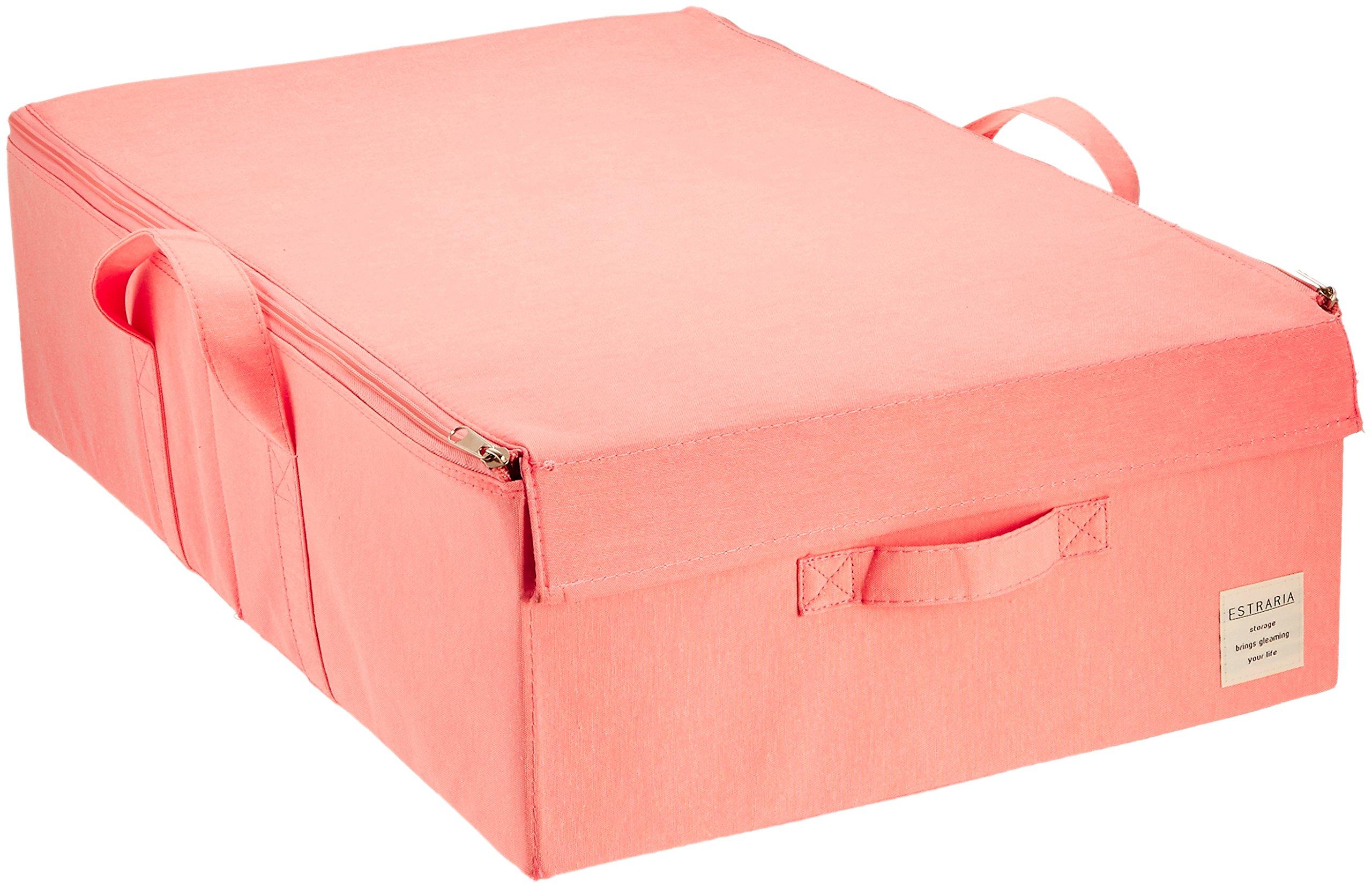 Toyo Case Strelia Nature Case Storage Box with Lid Under-Bed Storage Width 39 x Depth 60 x Height 18cm Pink ESTN-CBUB-PK