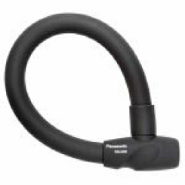 Panasonic Extra-Thick Wire Lock with Silicone Cover for Bicycles, Black, Length 45cm × Thickness 24mm, NSAJ088-B