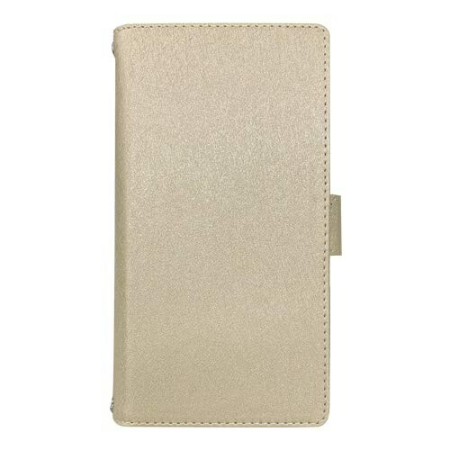 AirJ Android Universal Wallet Case PU Leather Compatible with All Smartphone Models (Size Restrictions Apply) Antibacterial Treatment Zinc Pyrithione Card Pocket Capacity Magnetic Belt Newly Developed Smartphone Holder Flap Android AC-LAM3-SHY SG (Shiny Gold)