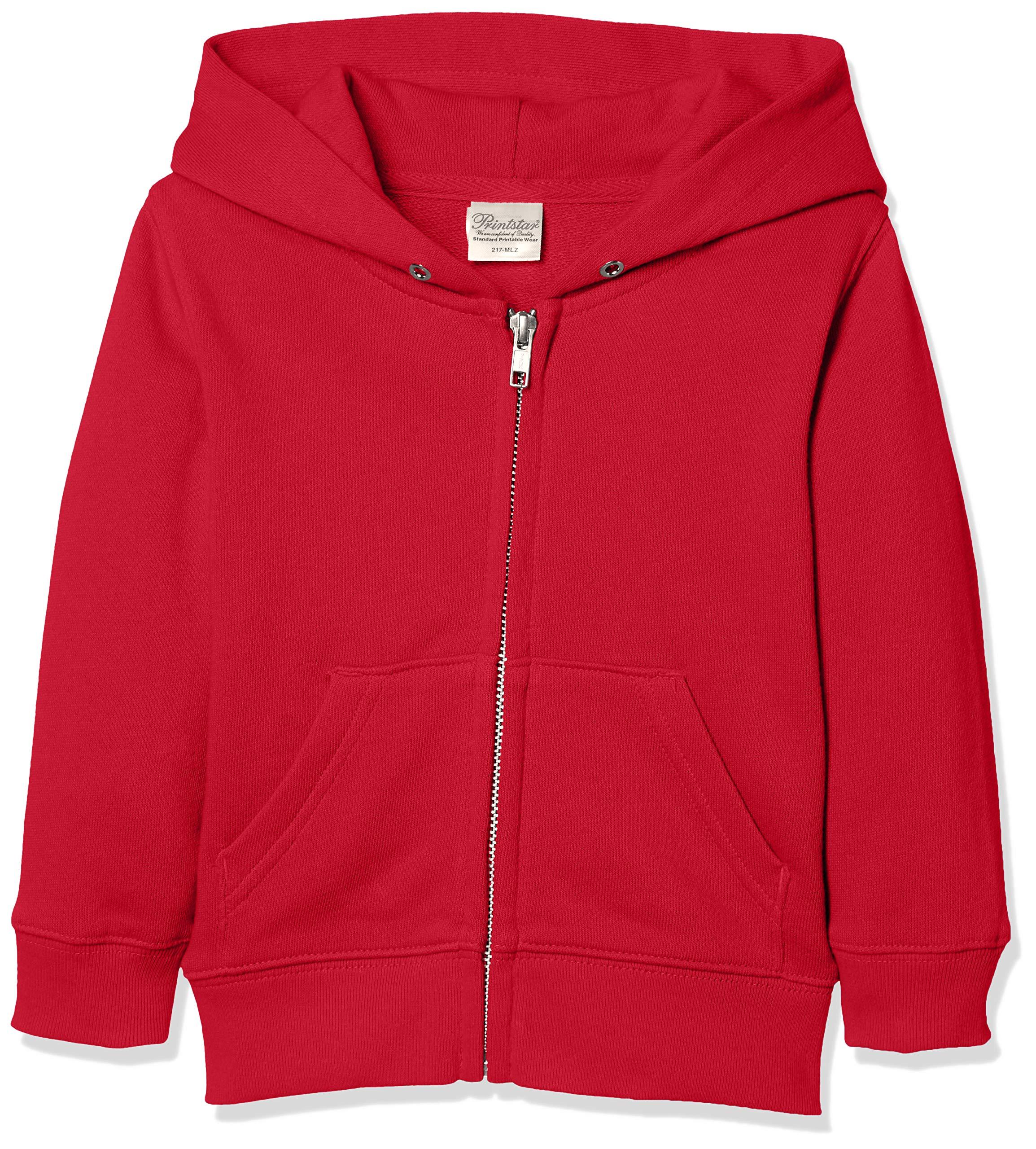 [Printstar] Sweatshirt Hoodie Kids 8.4 oz Brushed Fleece Lightweight Hoodie [Full Zip] 00217-MLZ_K Bright Red 120cm (Equivalent to Japanese Size 120)