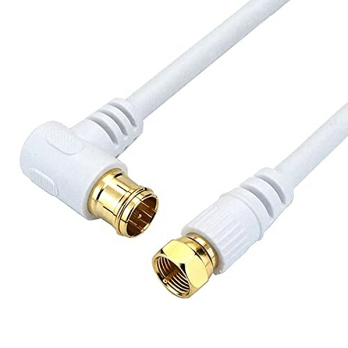 Horick Antenna Cable for TV S-4C-FB Coaxial 20m White L-Shaped Plug/Screw-Type Connector HAT200-122LSWH