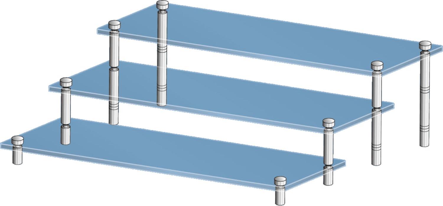 Hobby Base Premium Parts Collection Model Base Double Tier Display Stand W270mm×D80mm×Thickness 4mm 3-Piece Set Display Goods PPC-K127