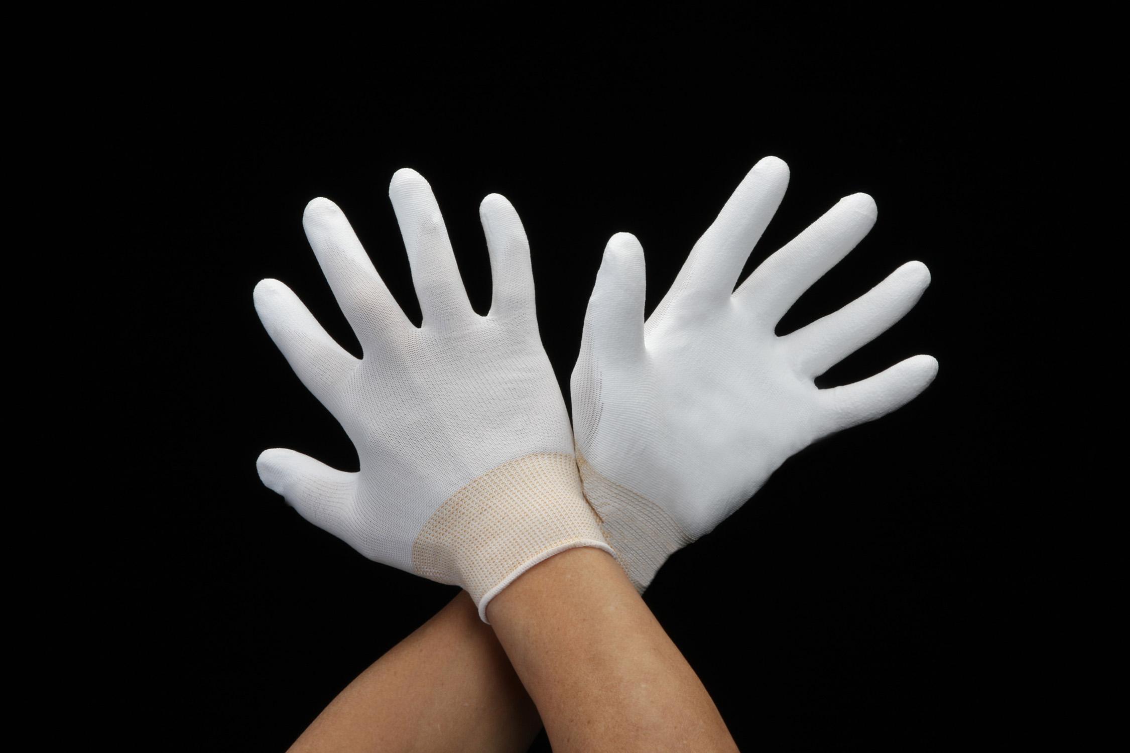 [M] Gloves (Low Dust Emission / Nylon, Polyester, PU / 10 pairs)