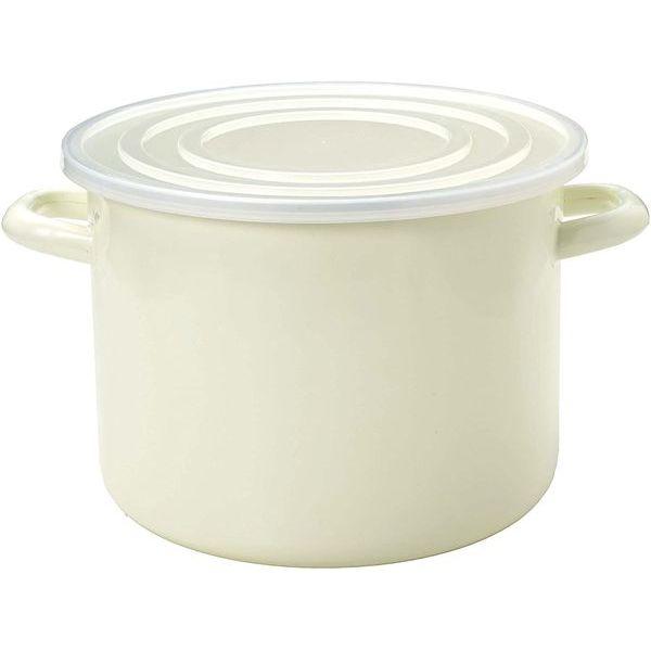 Pearl Metal Storage Container Stock Pot 24cm 8.4L Enameled Steel Stream HB-4917