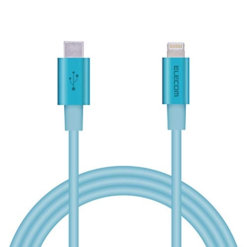 ELECOM Type-C to Lightning Cable (USB PD Compatible) Lightning iPhone Charging Cable Semi-High Durability Apple Certified 1m Blue MPA-CLPS10BU