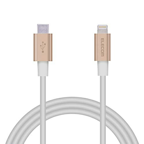 ELECOM Type-C to Lightning Cable (USB PD Compatible) Lightning iPhone Charging Cable Semi-High Durability Apple Certified 1m Gold MPA-CLPS10GD