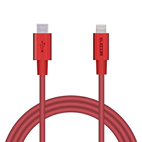 ELECOM Type-C to Lightning Cable (USB PD Compatible) Lightning iPhone Charging Cable Semi-High Durability Apple Certified 1m Red MPA-CLPS10RD
