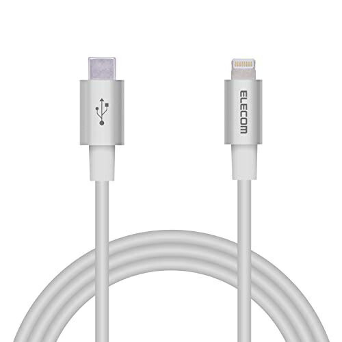 ELECOM Type-C to Lightning Cable (USB PD Compatible) Lightning iPhone Charging Cable Semi-High Durability Apple Certified 1m Silver MPA-CLPS10SV