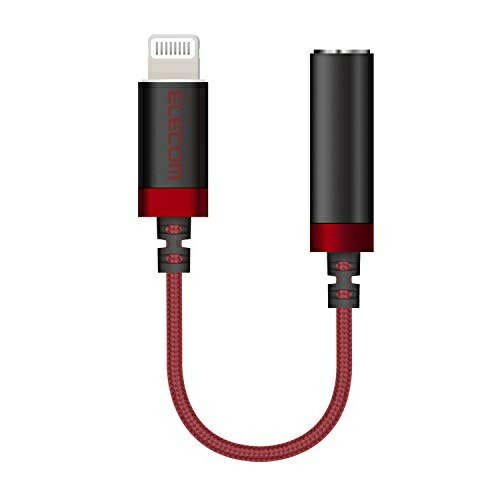 ELECOM Earphone Adapter 4-Pole Headphone Jack Converter Supports Calls/Music High Durability Apple Certified Red MPA-L35S01RD