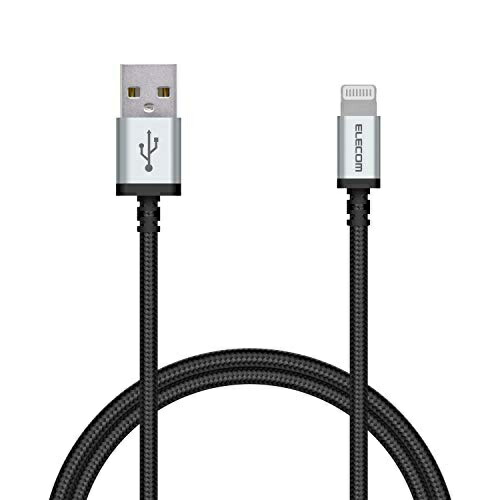 ELECOM Lightning Cable for iPhone Charging Cable with Aluminum Connector High Durability Apple Certified 0.7m Black MPA-UALS07BK
