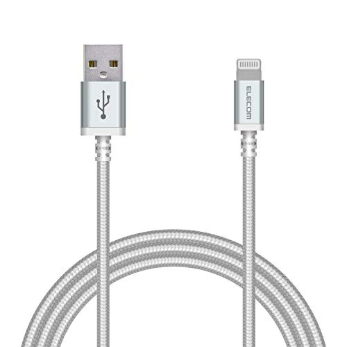 ELECOM Lightning Cable for iPhone Charging Cable with Aluminum Connector High Durability Apple Certified 1.2m White MPA-UALS12WH