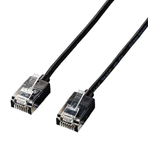 ELECOM LAN Cable CAT6A 10m Super Slim Black LD-GPASS/BK10