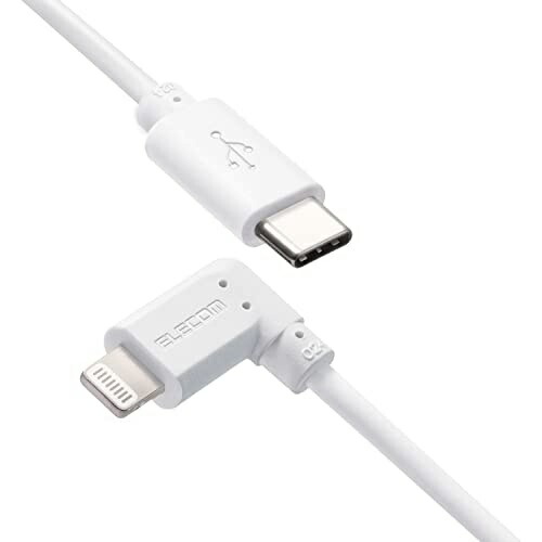 ELECOM Type-C to Lightning Cable (USB PD Compatible) Lightning iPhone Charging Cable L-Shaped Connector Antibacterial Design Apple Certified 2m White MPA-CLL20WH