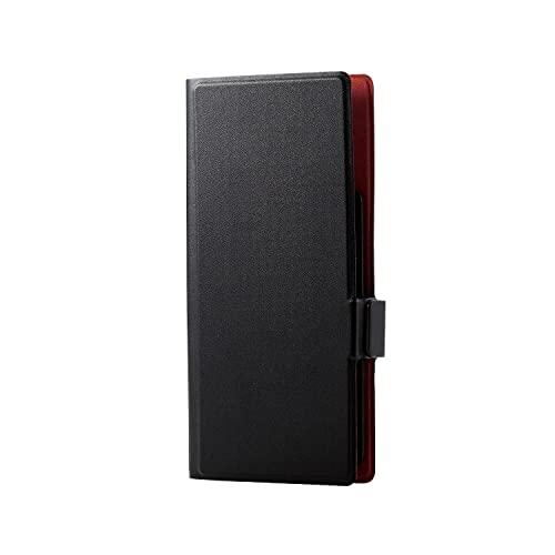 ELECOM Smartphone Case Universal Multi-Case L Size Leather Wallet-Style Magnetic Closure Slide-Style Stand Function Slim Lightweight Strap Hole Included Black  P-05PLFUSBK