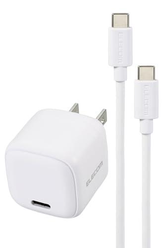 ELECOM Charger Type-C 20W USB PD Compatible USB-C 1 Port Cable Included 1.5m Foldable Plug PSE Certified White MPA-ACCP7620WH