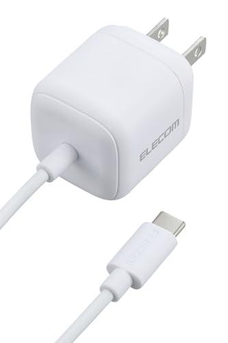 ELECOM Charger Type-C 20W USB PD Compatible USB-C Cable Integrated 1.5m Foldable Plug PSE Certified  White MPA-ACCP7420WH