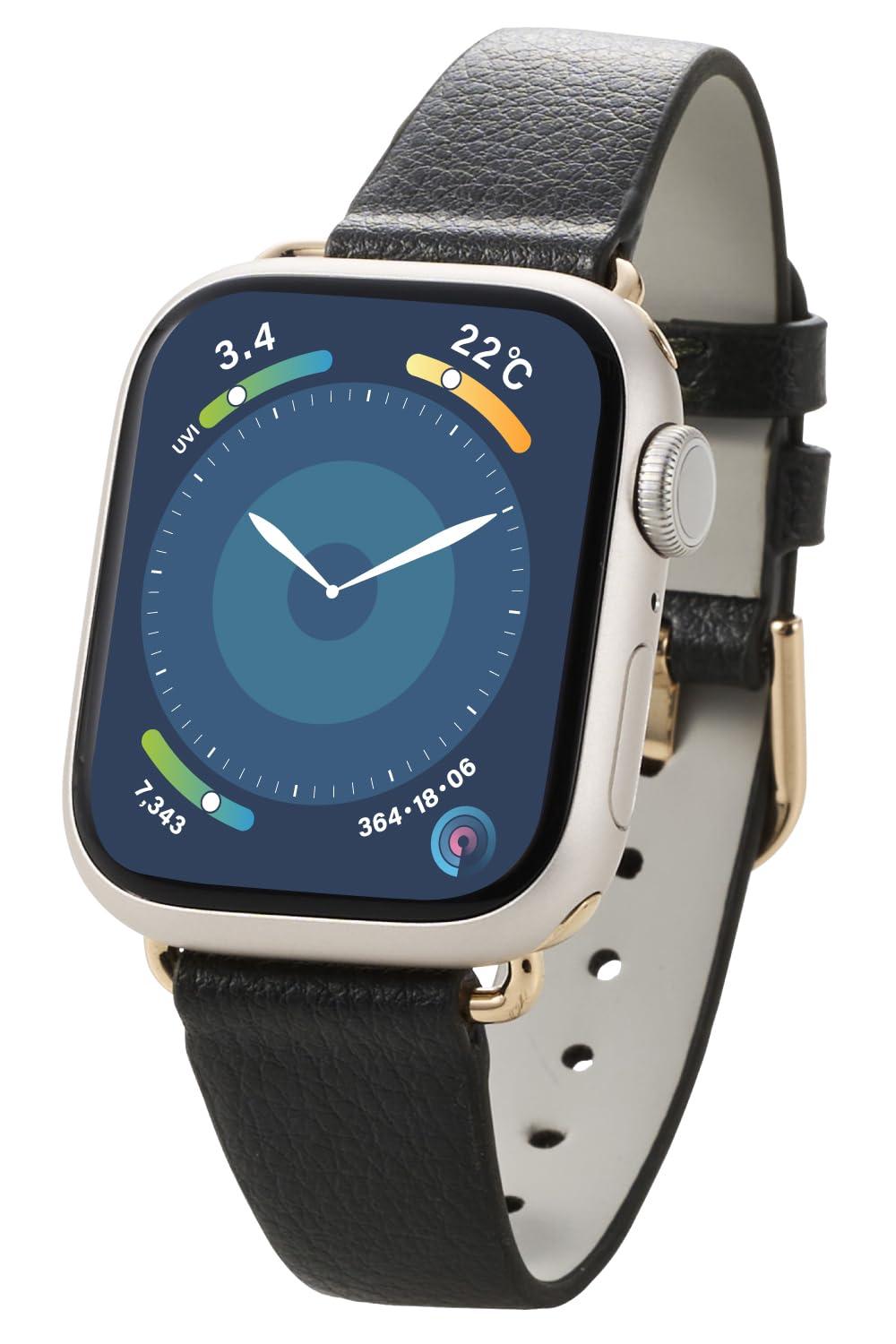 [ELECOM] Apple Watch Band for Watch 41mm, 40mm, 38mm Slim Type Soft Leather Charcoal Gray AW-41BDLJGY