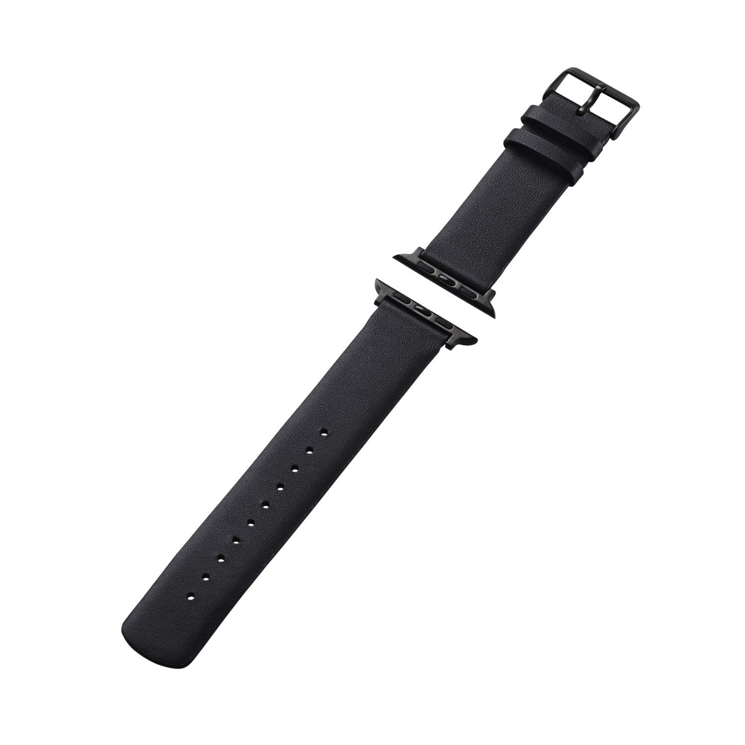 [ELECOM] Apple Watch Band for Watch 49mm, 45mm, 44mm, 42mm - Soft Leather - Black AW-45BDLBK