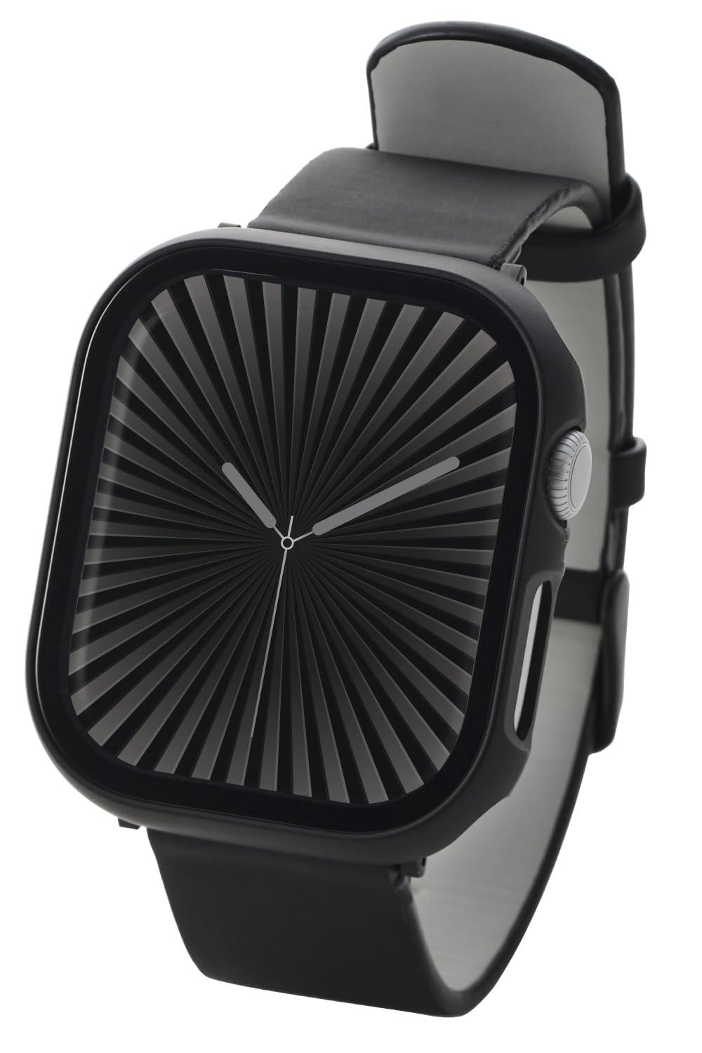 ELECOM Apple Watch Case [46mm] Series 10 Gorilla® Glass Fingerprint-Resistant Full-Cover Case Black AW-24AFCGOCBK