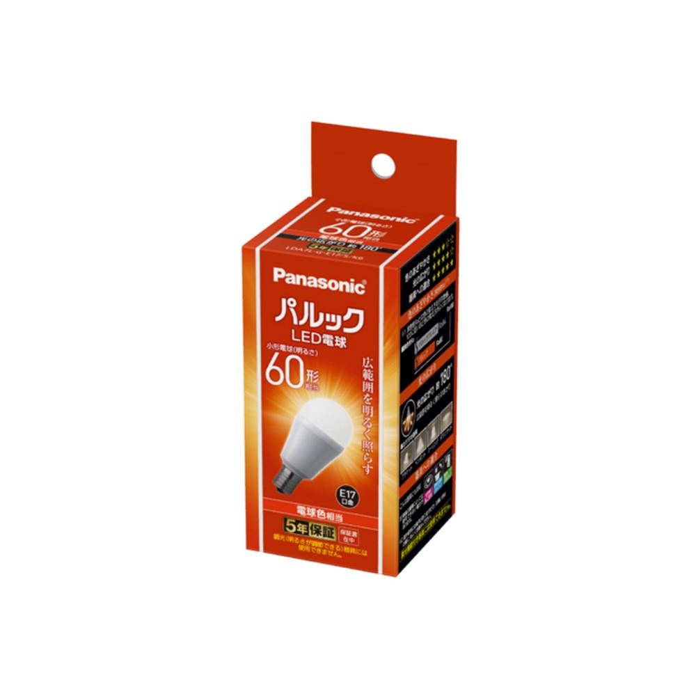 Panasonic Mini Krypton-Type PARUC LED Bulb, E17 Base, 60W Equivalent, Warm White Equivalent (7.1W), Compact Bulb, Wide Beam Type, 1-Pack, Compatible with Insulation-Installed Fixtures and Sealed Fixtures, LDA7LGE17SK6