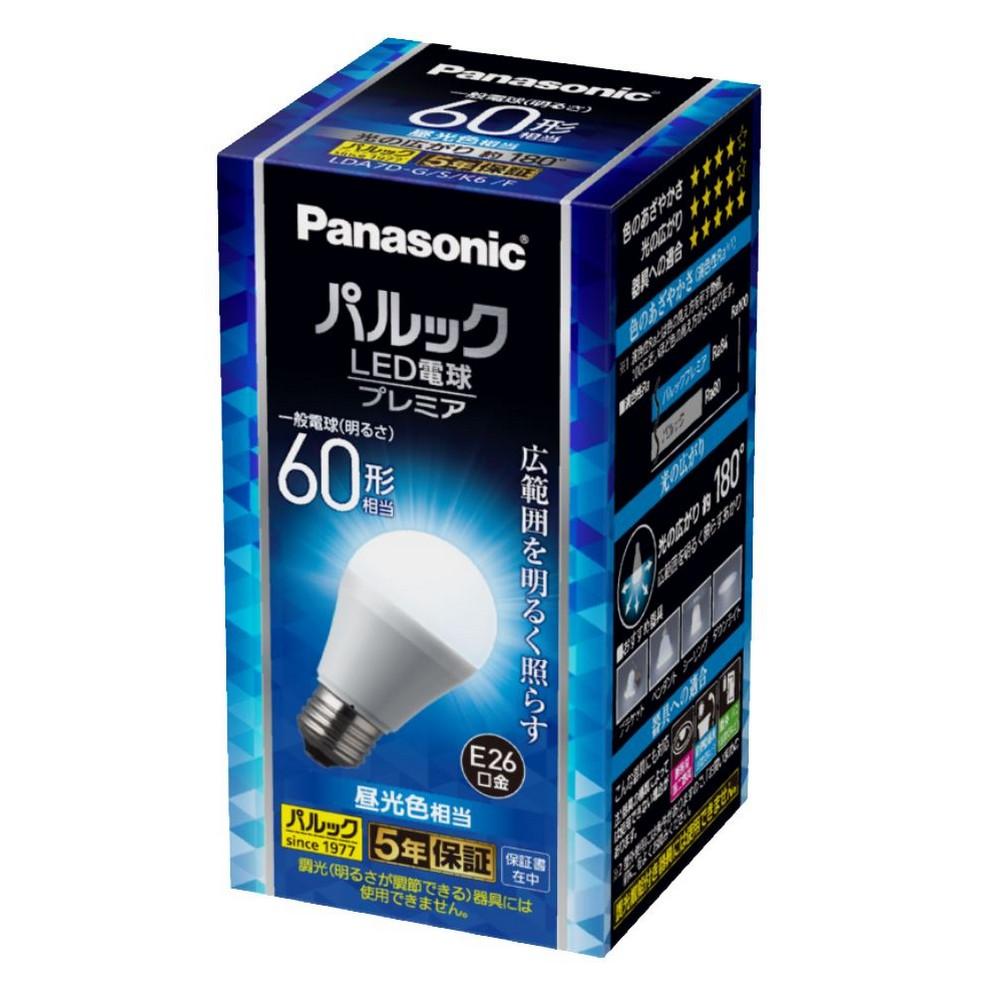 Panasonic LED Bulb Premier E26 Base 60W Equivalent Daylight Color Equivalent (7.0W) General Bulb Wide Beam Type Sealed Fixture Compatible LDA7DGSK6F