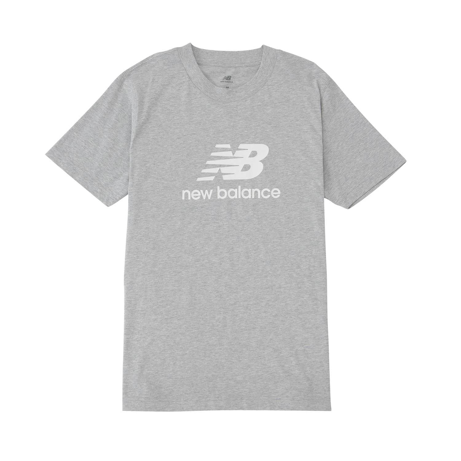 [New Balance] Stacked Logo Short Sleeve T-Shirt (MT41502) Stacked Logo 100% Cotton Men's MT41502(AG) L