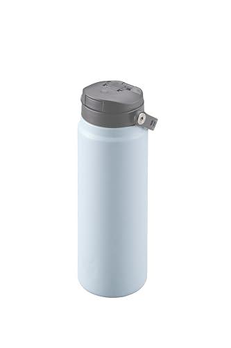 CAPTAIN STAG Sports Bottle Water Bottle Direct Drink Double Stainless Steel Bottle Vacuum Insulated Heat Retention Cold Retention HD One-Touch Bottle 600ml Ice Blue UE-3631