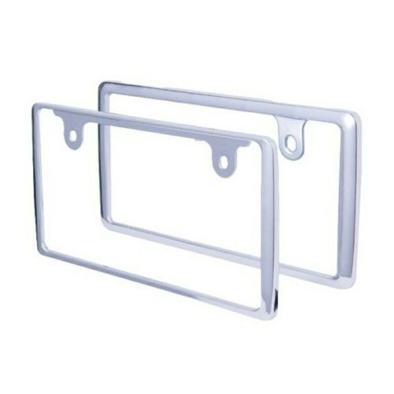 SEIWA Exterior Accessories License Plate Frame Front & Rear Set Chrome K417 Includes Front and Rear Plates