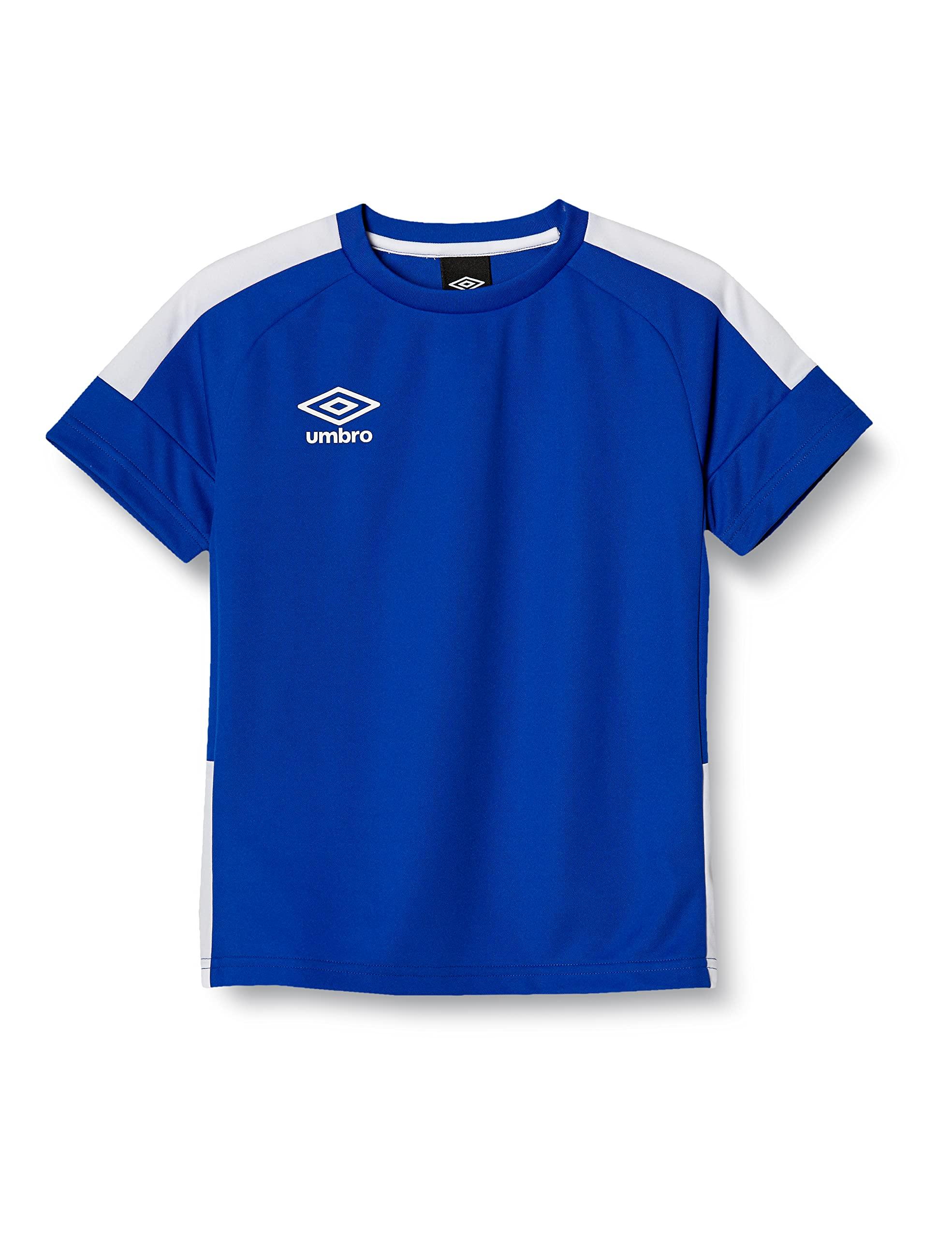 [Umbro] T-Shirt Soccer Futsal Short Sleeve Game Shirt Moisture-Wicking Quick-Dry Dry Club Practice School Team Kids Junior Unisex BLU (UAS6302J) 160