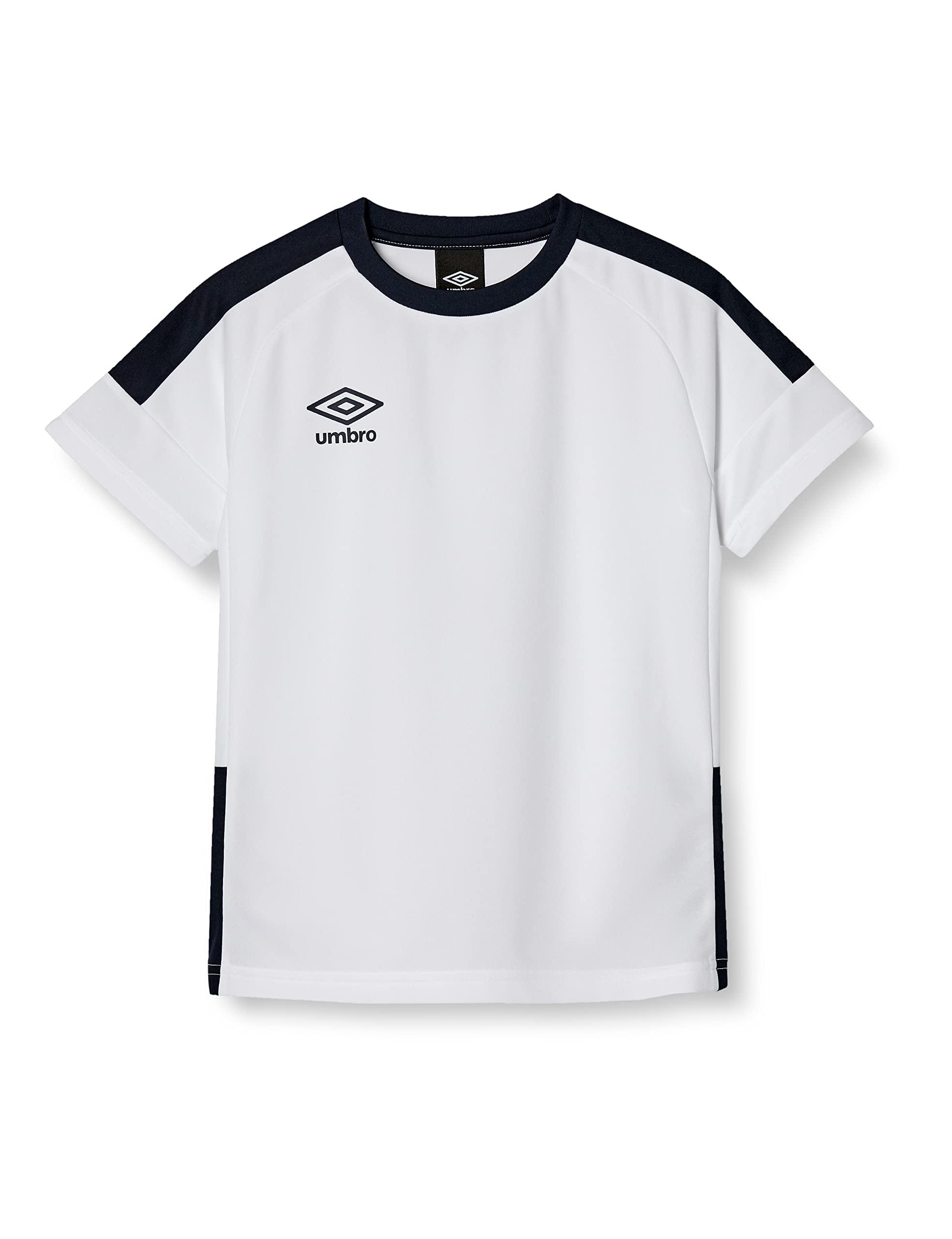 [Umbro] T-Shirt Soccer Futsal Short Sleeve Game Shirt Moisture-Wicking Quick-Dry Dry Club Practice School Team Kids Junior Unisex WHT (UAS6302J) 140