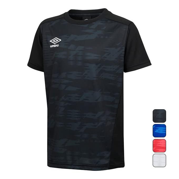 [Umbro] T-Shirt Soccer Short Sleeve Classic Quick-Dry Stretch Club Practice School Kids Junior BLK 160