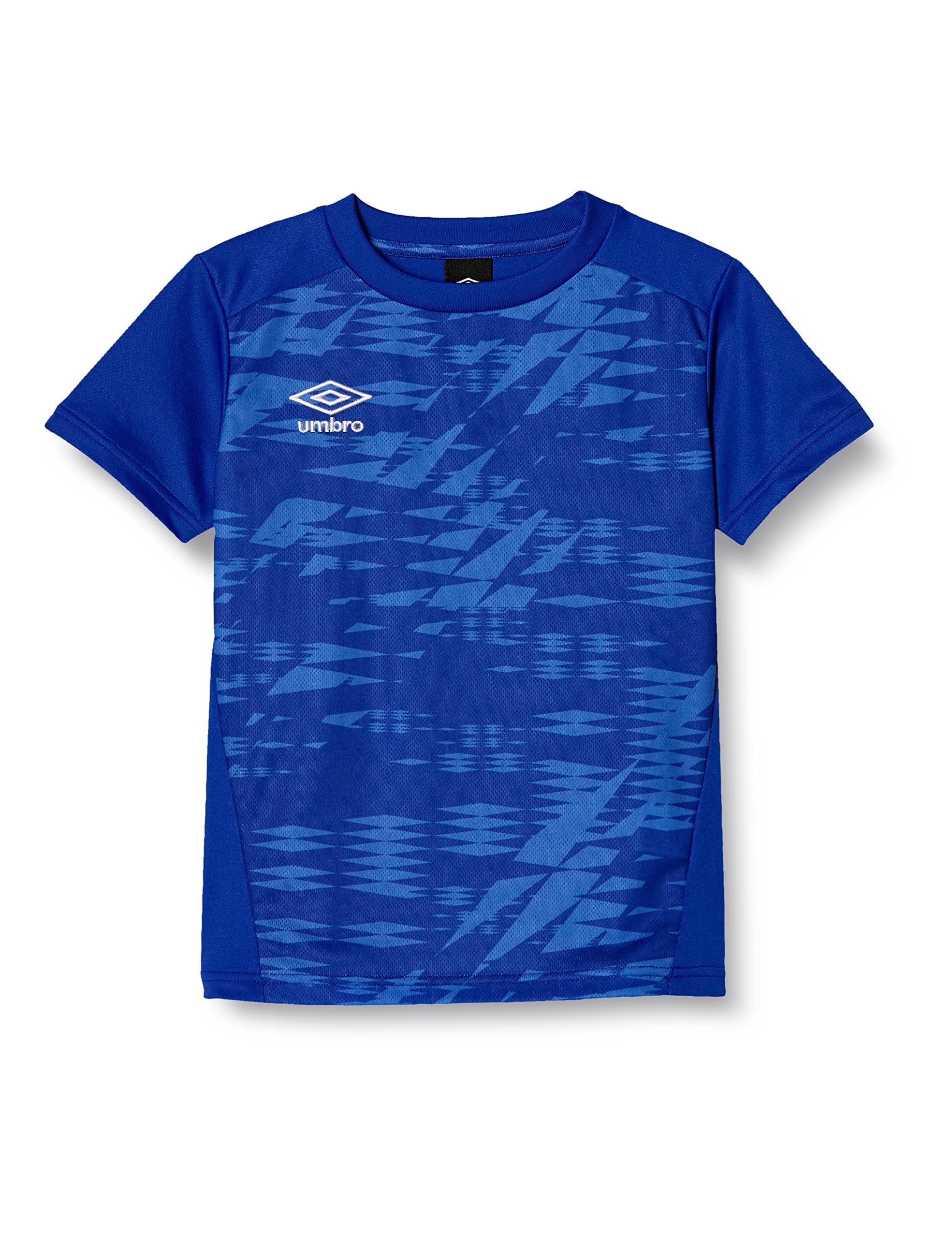 [Umbro] T-Shirt Soccer Short Sleeve Classic Quick-Dry Stretch Club Practice School Kids Junior BLU 140