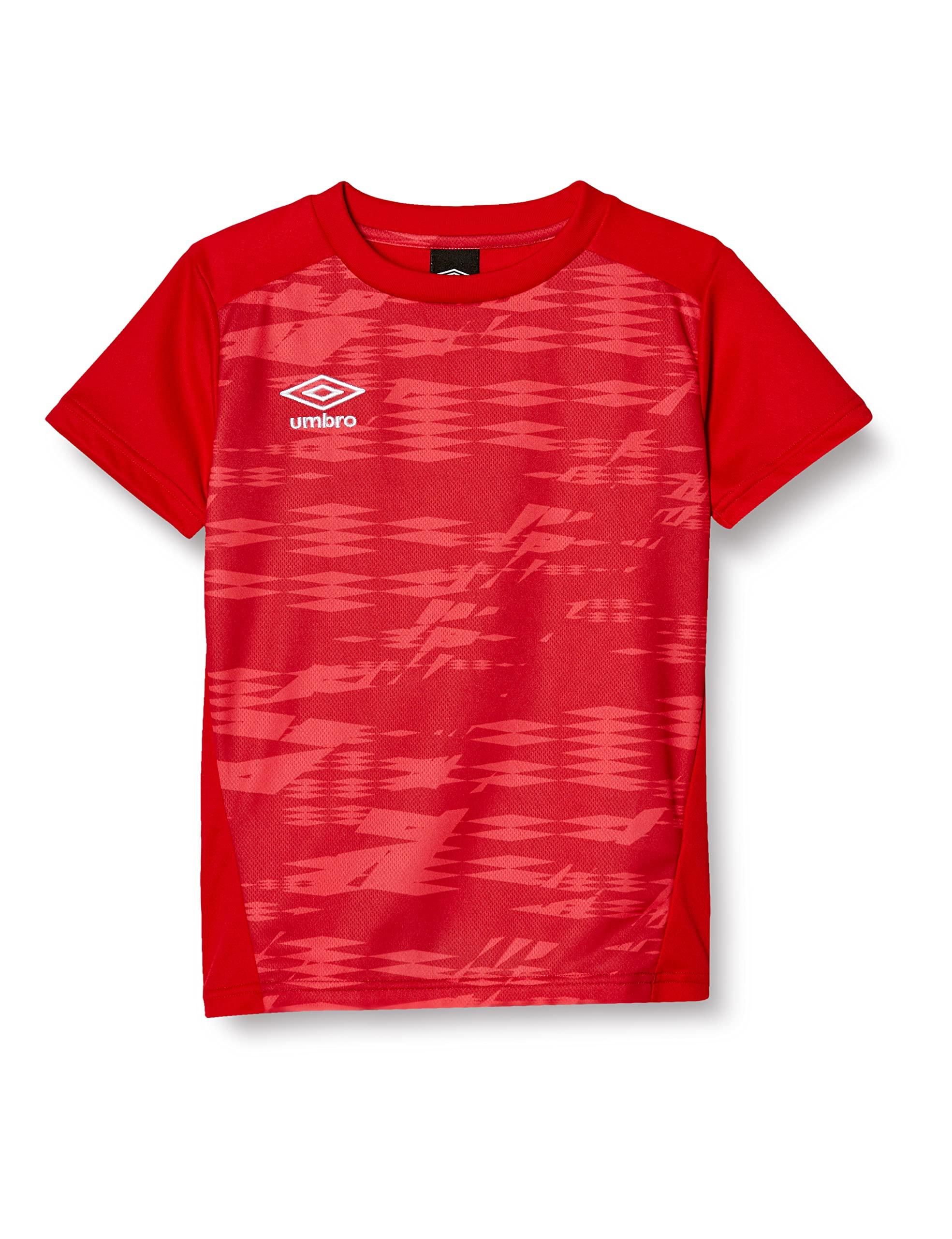 [Ambro] T-Shirt Soccer Short Sleeve Classic Quick-Dry Stretch Club Practice School Kids Junior MRED 130