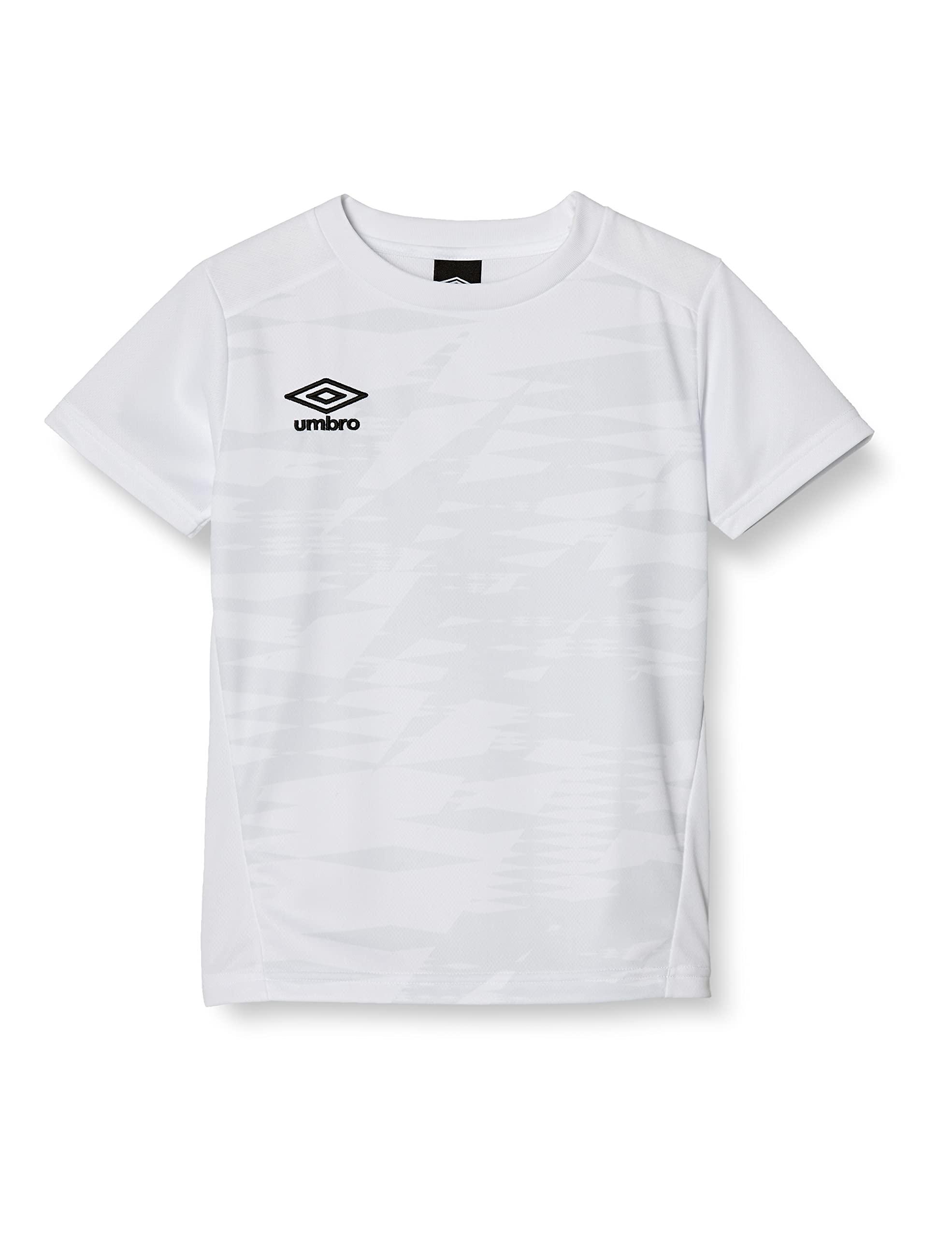 [Umbro] T-Shirt Soccer Short Sleeve Classic Quick-Dry Stretch Club Practice School Kids Junior WHT 130