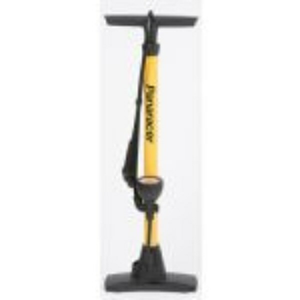 Panaracer Bicycle Pump with Pressure Gauge, Fits All Valves, Yellow, Aluminum BFP-04AGA3-Y